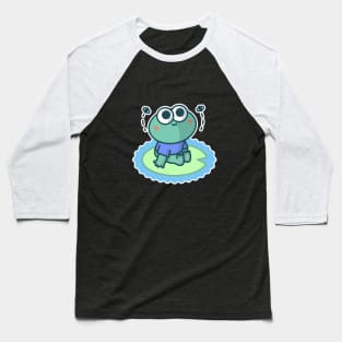 Cute Little Frog Chilling  - Doodle Baseball T-Shirt